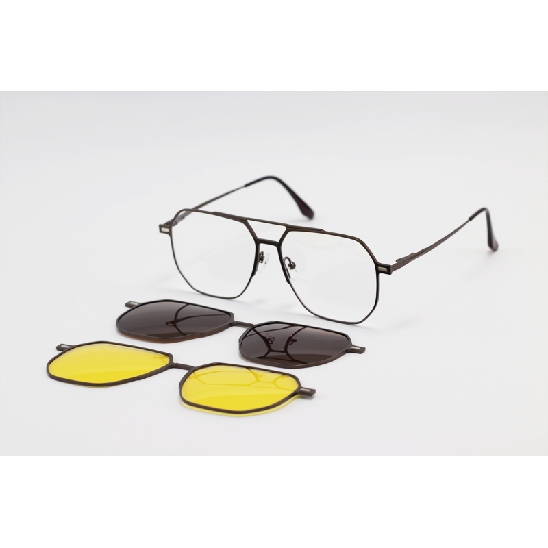 Dior - 8015 - Bronze - Metal - Blue Cut - Dual - Polarized - Attachment - Eye Wear - Sunglasses